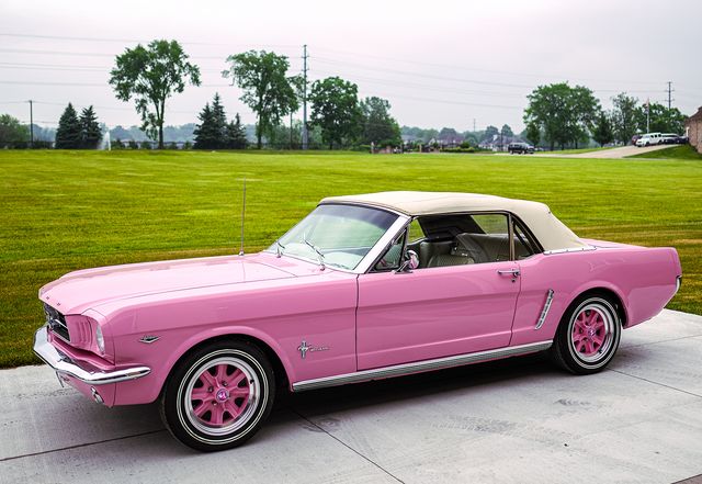 G Rides: Pink Ford Mustang convertible