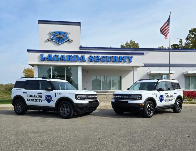 Lagarda Security office with branded vehicles