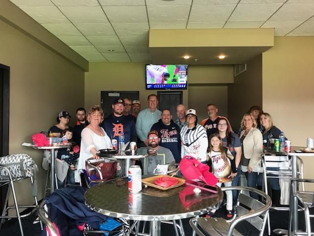 Group gathered in a sports bar