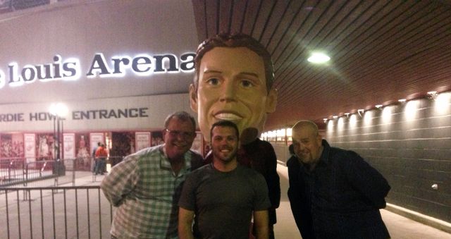 Friends at the Joe Louis Arena entrance
