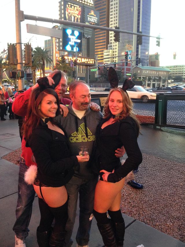 Group posing on a Las Vegas street