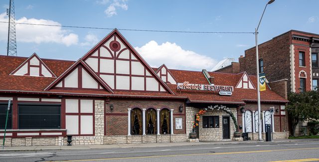 Tudor-style commercial building, another view